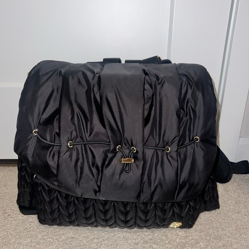 Black Quilted Happ Diaper Bag Backpack